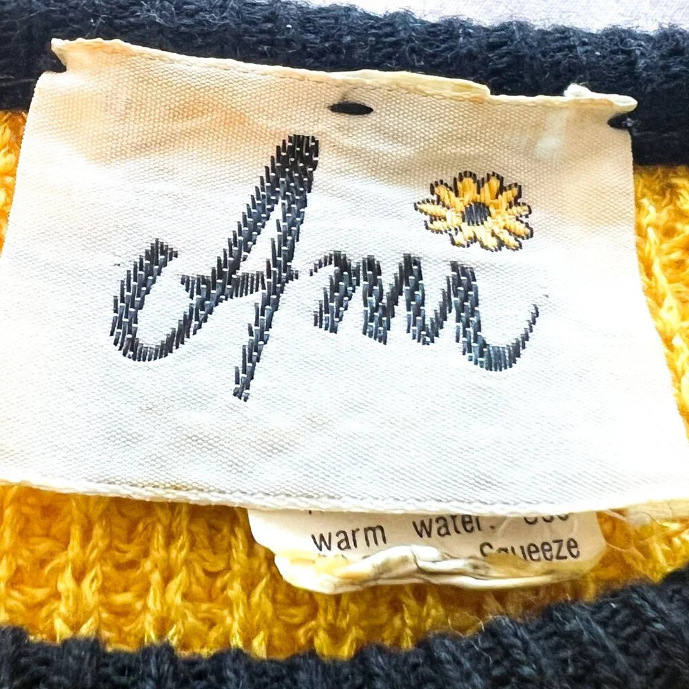 Vintage 60s Ami Yellow Black Knit Skirt Set